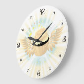 Himmlische Engelfliegerküche Süßigkeiten Große Wanduhr (Winkel)