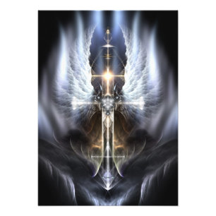Himmlische Erweiterung des Fotos Angel Wing Cross Fotodruck