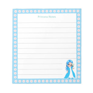 Himmlische Feenprinzessin & Weiße Blumen auf linie Notizblock