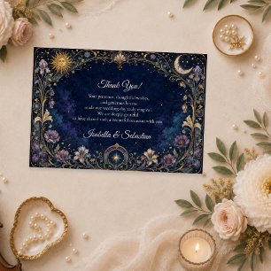 Himmlische Florale Hochzeit Dankeskarte