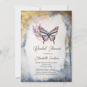 Himmlische Florale Mond Schmetterling Brautparty Einladung