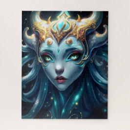 Himmlische Frostsirene mit leuchtenden Sternenauge Puzzle