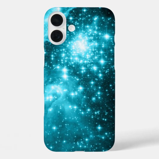 Himmlische funkelnde Aqua-Sterne Case-Mate iPhone Hülle (Rückseite)