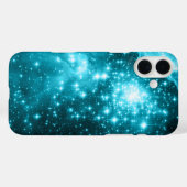 Himmlische funkelnde Aqua-Sterne Case-Mate iPhone Hülle (Rückseite (Horizontal))
