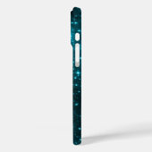 Himmlische funkelnde Aqua-Sterne Case-Mate iPhone Hülle (Rückseite / Links)
