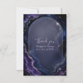 Himmlische Galaxie-Achat-Marmor-Hochzeit Dankeskarte