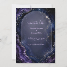Himmlische Galaxie-Achat-Marmor-Hochzeit Einladung