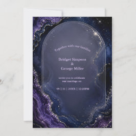 Himmlische Galaxie-Achat-Marmor-Hochzeit Einladung