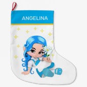 Himmlische Girl & Stars Großer Weihnachtsstrumpf (Vorderseite)