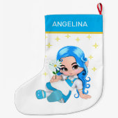 Himmlische Girl & Stars Großer Weihnachtsstrumpf (Rückseite)