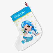 Himmlische Girl & Stars Großer Weihnachtsstrumpf (Rückseite (Hängend))