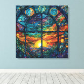 Himmlische Glaskunstwerk-Leinwand Leinwanddruck (Insitu (Holzboden))