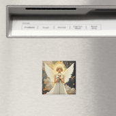 Himmlische Gnade | Schöner Engel und Rose Magnet (In Situ (Geschirrspüler))