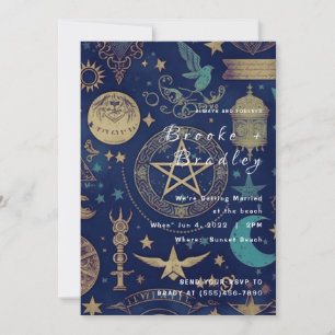 Himmlische Gold-Mystik-Hochzeit Einladung