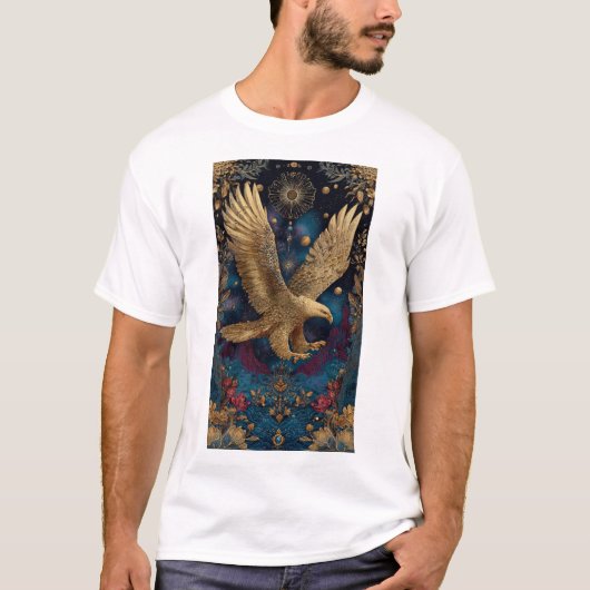 Himmlische Goldadlerkunst T-Shirt (Vorderseite)