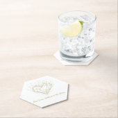 Himmlische goldene Herz-Hochzeitsuntersetzer - Uns Untersetzer (Vor Ort)