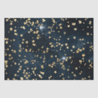 Himmlische goldene Sterne auf navyblauem Galaxiehi