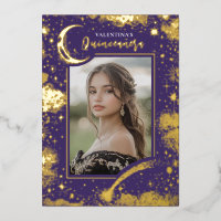 Himmlische Goldsterne Mondnacht Quinceanera-Foto