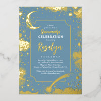 Himmlische Goldsterne und Mondnacht Quinceanera