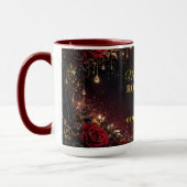Himmlische gotische Mr. & Mrs. Hochzeitsdatum Gesc Tasse (Links)