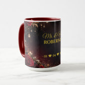 Himmlische gotische Mr. & Mrs. Hochzeitsdatum Gesc Tasse (Vorderseite Links)