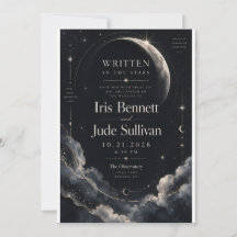 Himmlische Halbmond-Hochzeitseinladung