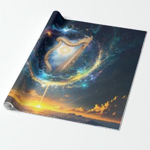 Himmlische Harfe der mondgebundenen Himmel.  Geschenkpapier