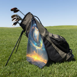 Himmlische Harfe der mondgebundenen Himmel.  Golfhandtuch