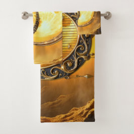 Himmlische Harfe des goldenen Mondes Badhandtuch Set