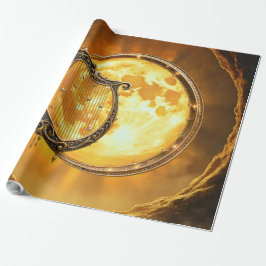 Himmlische Harfe des goldenen Mondes Geschenkpapier