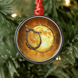 Himmlische Harfe des goldenen Mondes Ornament Aus Metall