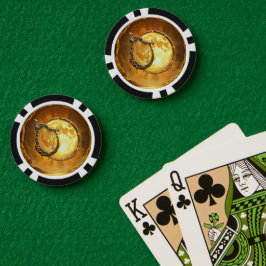 Himmlische Harfe des goldenen Mondes Pokerchips