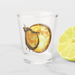 Himmlische Harfe des goldenen Mondes Schnapsglas