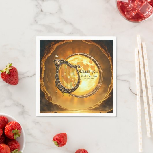 Himmlische Harfe des goldenen Mondes. Serviette (Beispiel)