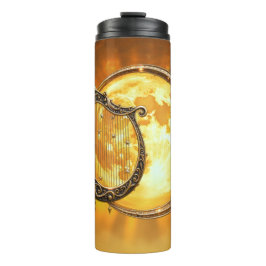 Himmlische Harfe des goldenen Mondes Thermosbecher