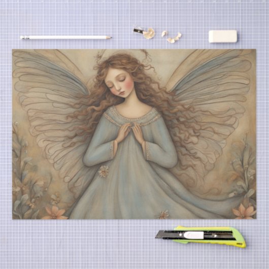 Himmlische Harmonie: Folk Art Angel Decoupage Seidenpapier (Handwerk)