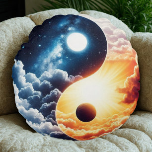 Himmlische Harmonie Yin Yang Rundes Kissen