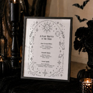Himmlische Hexen-Halloween-Brautjungfern-Menü Poster