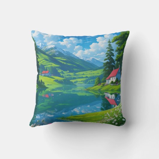 Himmlische Hillside - Schneebergsee Kissen (Rückseite)