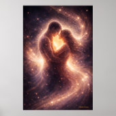 Himmlische Hingabe – Abstrakte Kosmische Paarkunst Poster (Vorne)