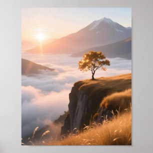 Himmlische Hochebene am Morgen Poster