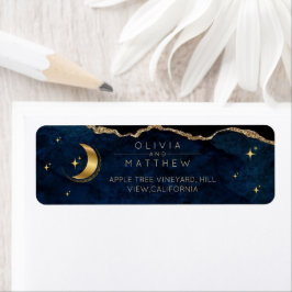 Himmlische Hochzeit Blau und Gold Foto-Hochzeit