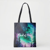 Himmlische Hochzeit unter dem Nordlicht Tasche (Vorderseite)