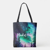 Himmlische Hochzeit unter dem Nordlicht Tasche (Rückseite)