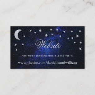 Himmlische Hochzeits-Website Mond & Sterne Blaue N Begleitkarte