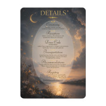 Himmlische Hochzeitsdetails Informationskarte