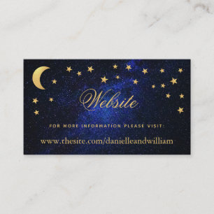 Himmlische Hochzeitswebsite Goldene Sterne und Mon Begleitkarte