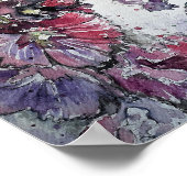 Himmlische Hollyhocks Aquarellbilder drucken Poster (Ecke)