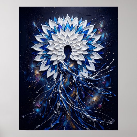 Himmlische Impasto-Mandala-Göttin Poster (Vorne)
