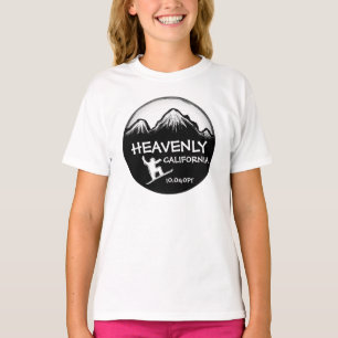 Himmlische kalifornische Girls Snowboard art black T-Shirt